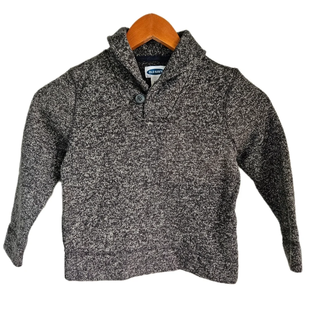 Old Navy Mushroom Brown Cowl Neck Knit Sweater Boys XS 5 Fall Warm Church Photo